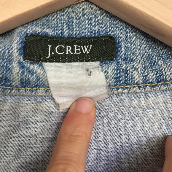 90s vintage J.Crew Jean Jacket Large - Picture 6 of 8
